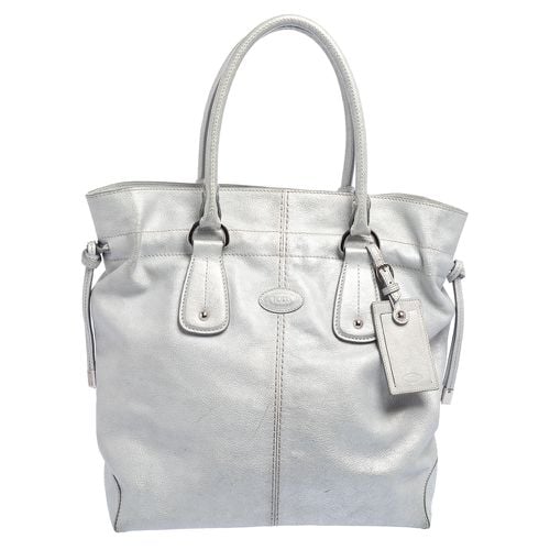 Tod's Silver Leather Restyling D Bag Media Tote - Tod's - Modalova