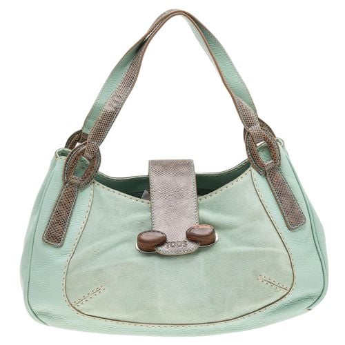 Grey Suede and Lizard Hobo - Tod's - Modalova