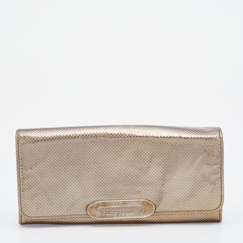 Tod's Metallic Gold Textured Leather Continental Wallet - Tod's - Modalova