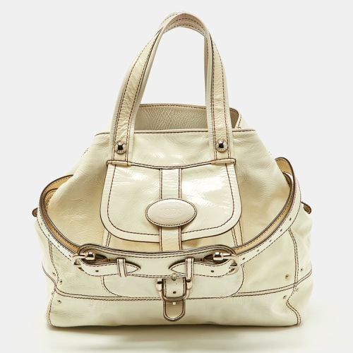 Tod's White Patent Leather Front Pocket Satchel - Tod's - Modalova