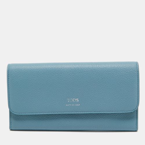 Tod's Light Blue Leather Trifold Continental Wallet - Tod's - Modalova