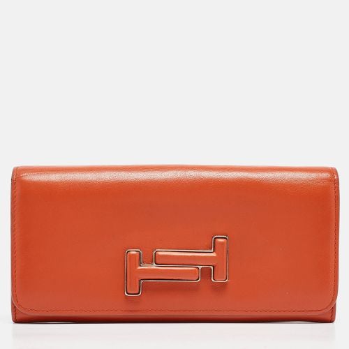 Tod's Burnt Orange Leather Flap Continental Wallet - Tod's - Modalova