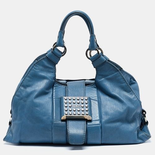 Tod's Blue Leather Studded Lock Flap Shoulder Bag - Tod's - Modalova