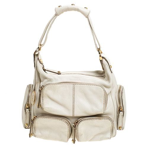 Tod's Cream Leather Zipped Pockets Satchel - Tod's - Modalova