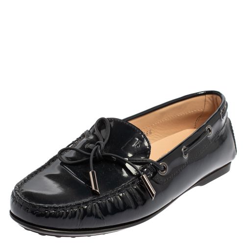 Tod's Blue Patent Leather City Gommino Driving Loafers Size 36.5 - Tod's - Modalova