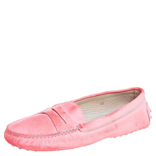 Tod's Pink Leather Penny Loafers Size 38 - Tod's - Modalova