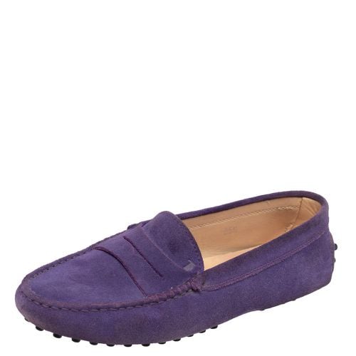 Tod's Purple Suede Penny Slip On Loafers Size 35.5 - Tod's - Modalova