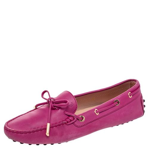 Tod's Pink Leather Gommino Slip On Loafers Size 38 - Tod's - Modalova