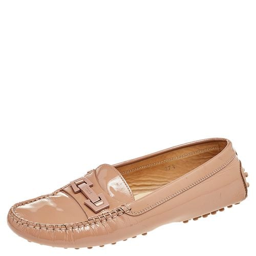 Tod's Beige Patent Leather Logo Bit Slip On Loafers Size 37.5 - Tod's - Modalova