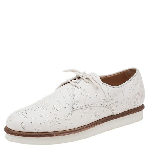 Tod's White Laser Cut Leather Lace Up Derby Size 37 - Tod's - Modalova