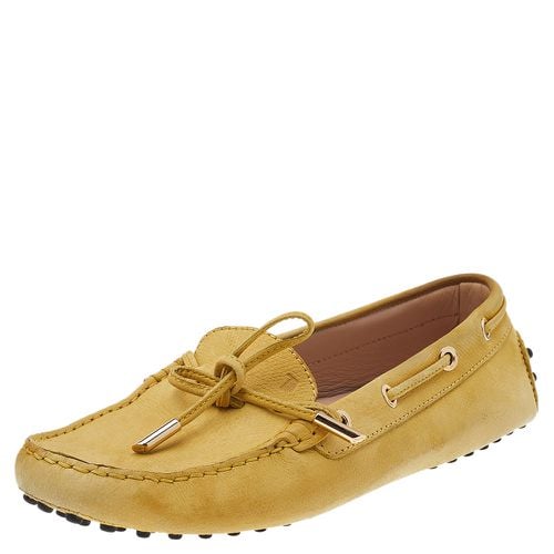 Tod's Yellow Leather Gommino Slip On Loafers Size 38 - Tod's - Modalova