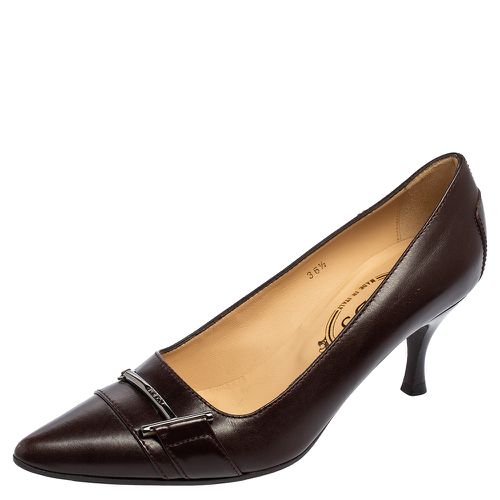 Tod's Brown Patent Leather Pointed Toe Pumps Size 36.5 - Tod's - Modalova