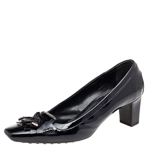 Patent Leather Fringe Square Toe Pumps Size 40 - Tod's - Modalova