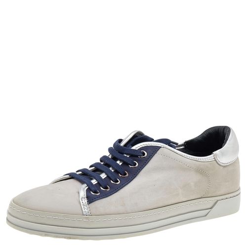 Tod's Grey/Blue Leather And Suede Low Top Sneakers Size 38 - Tod's - Modalova