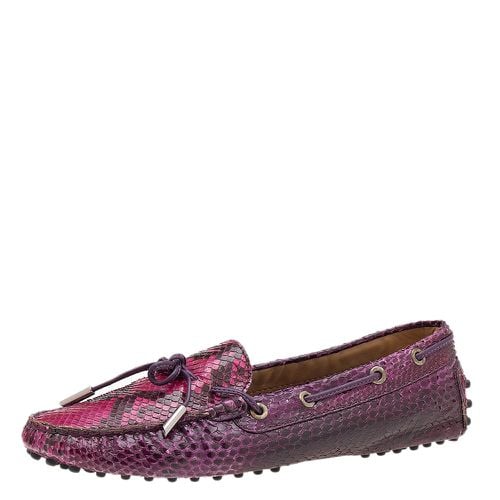 Tod's Multicolor Python Bow Slip On Loafers Size 39 - Tod's - Modalova