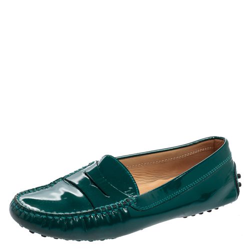 Tod's Green Patent Leather Gommini Penny Loafers Size 36 - Tod's - Modalova