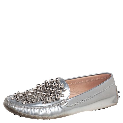 Tod's Silver Patent Leather Studded Loafers Size 36 - Tod's - Modalova