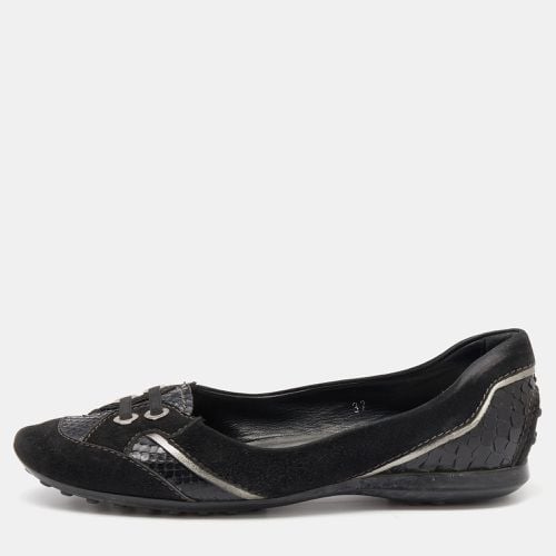 Tod's Black Python and Suede Ballet Flats Size 37 - Tod's - Modalova