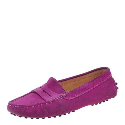 Tod's Purple Suede Penny Slip On Loafers Size 36 - Tod's - Modalova