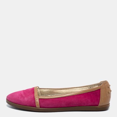 Tod's Pink/Brown Suede And Leather Ballet Flats Size 40 - Tod's - Modalova