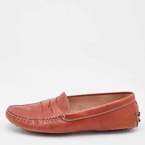 Rust Leather City Gommino Slip On Loafers Size 40 - Tod's - Modalova