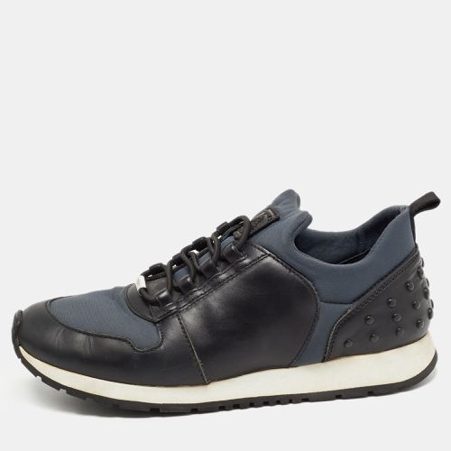 Tod's Black/Blue Leather and Nylon Low Top Sneakers Size 36 - Tod's - Modalova