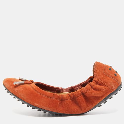 Tod's Orange Suede Scrunch Ballet Flats Size 38.5 - Tod's - Modalova