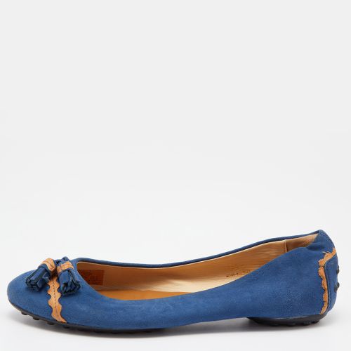 Tod's Blue/Tan Leather Tassel Ballet Flats Size 37 - Tod's - Modalova