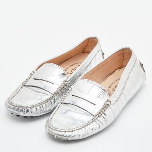 Gommino Size 35.5 Croc Embossed Leather Loafers - Tod's - Modalova