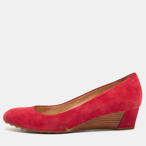 Tod's Pink Suede Wedge Pumps Size 37.5 - Tod's - Modalova