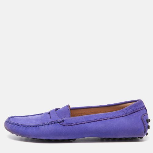 Tod's Purple Suede Penny Slip On Loafers Size 36 - Tod's - Modalova