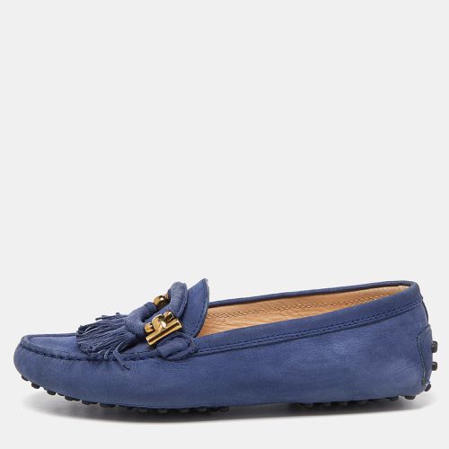 Tod's Blue Suede Fringe Slip On Loafers Size 35 - Tod's - Modalova