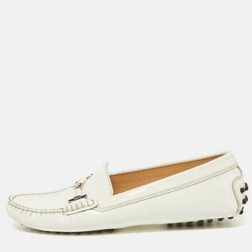 Tod's Off White Patent Leather Penny Driving Loafers Size 40 - Tod's - Modalova