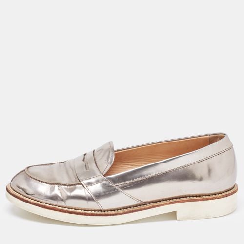 Tod's Metallic Silver Leather Penny Loafers Size 37 - Tod's - Modalova