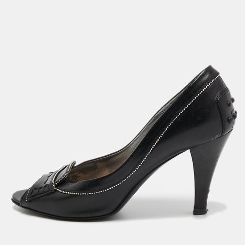 Tod's Black Leather Peep Toe Pumps Size 36 - Tod's - Modalova