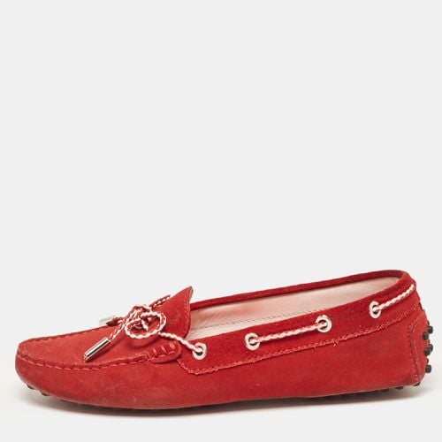 Tod's Red Suede Gommino Slip On Loafers Size 37 - Tod's - Modalova