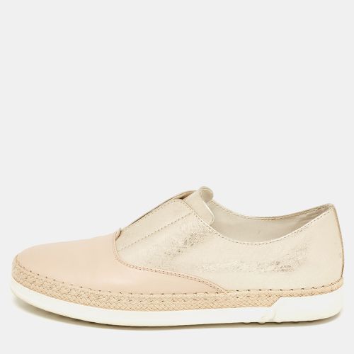 Gold Leather Espadrille Flat Size 36 - Tod's - Modalova