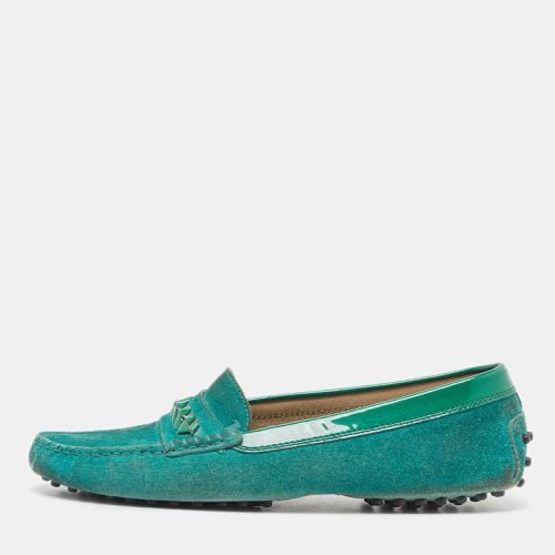 Tod's Green Suede and Patent Slip On Loafers Size 39 - Tod's - Modalova