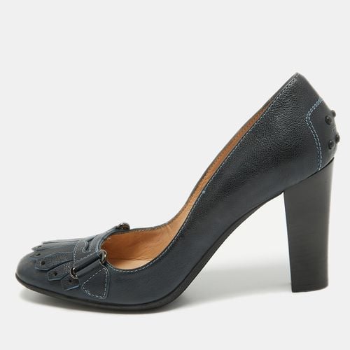 Tod's Navy Blue Leather Fringe Detail Pumps Size 37.5 - Tod's - Modalova