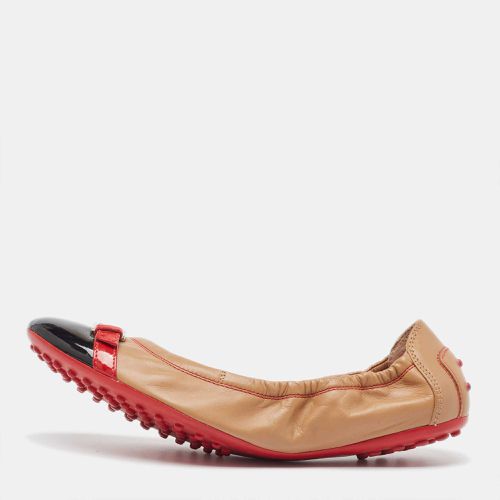 Tod's Brown Leather Scrunch Ballet Flats Size 38 - Tod's - Modalova