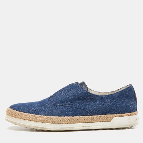 Tod's Blue Denim Francesina Slip On Espadrille Sneakers Size 36.5 - Tod's - Modalova