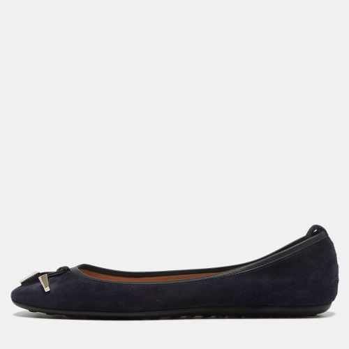 Tod's Navy Blue Suede Studded Ballet Flats Size 37.5 - Tod's - Modalova