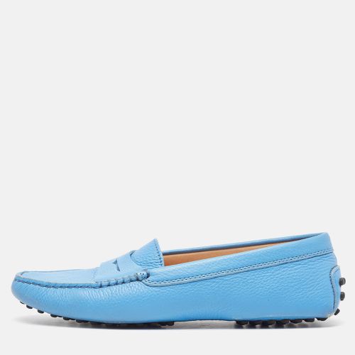 Tod's Blue Leather Slip On Loafers Size 36.5 - Tod's - Modalova