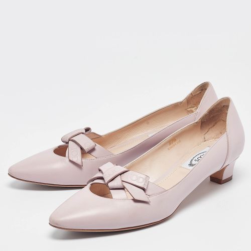Leather Bow Block Heel Pumps Size 37.5 - Tod's - Modalova