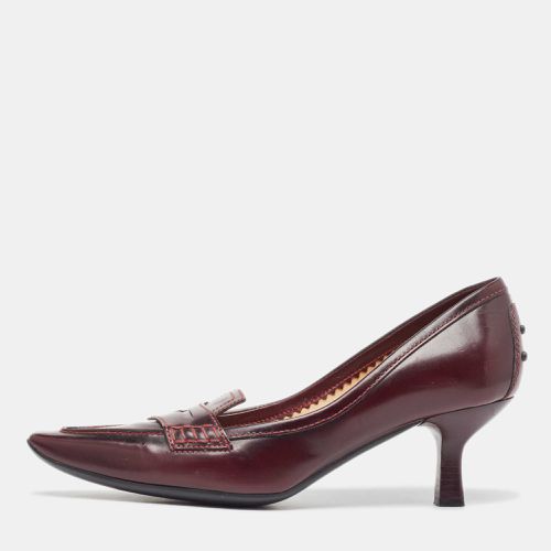 Tod's Burgundy Leather Penny Loafer Pumps Size 36 - Tod's - Modalova