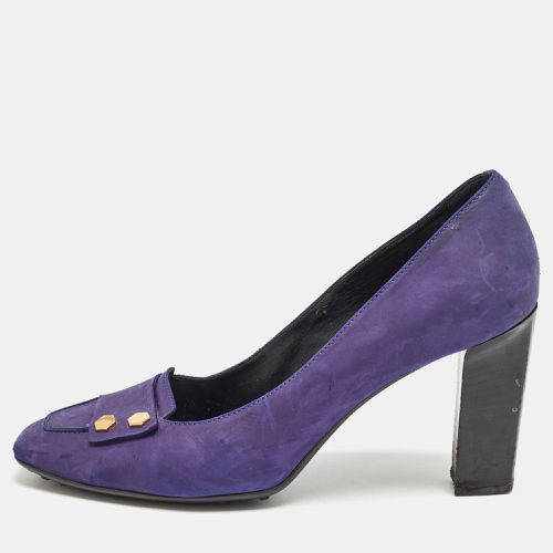 Tod's Purple Nubuck Leather Square Toe Pumps Size 41 - Tod's - Modalova