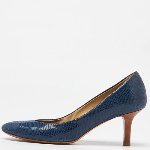 Tod's Blue Lizard Embossed Leather Pumps Size 38.5 - Tod's - Modalova