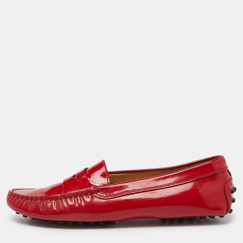 Tod's Red Patent Leather Penny Slip On Loafers Size 36.5 - Tod's - Modalova