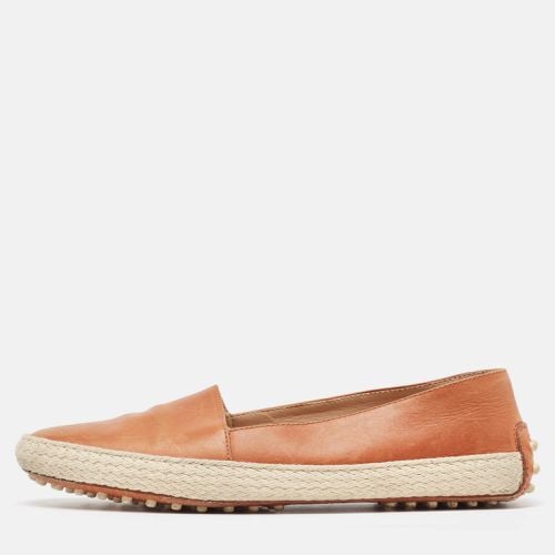 Tod's Brown Leather Espadrille Flats Size 38 - Tod's - Modalova