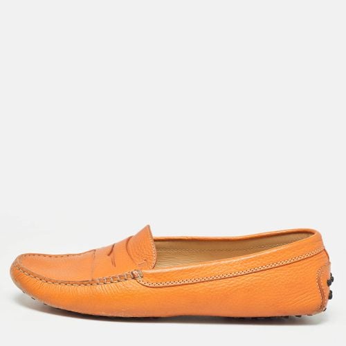 Tod's Orange Leather Penny Slip On Loafers Size 41 - Tod's - Modalova